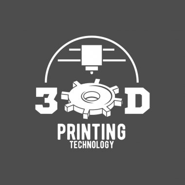 Modern 3d yazıcı rozet ve logo 