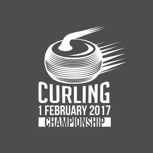 Étiquettes de curling vintage et éléments de design — Image vectorielle