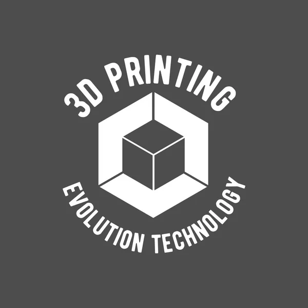 Insignia y logotipo de la impresora 3D moderna Vector de stock