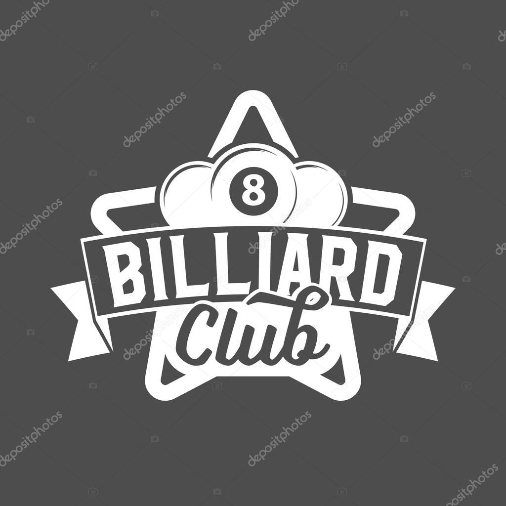 Vintage billiard label, emblem, logo and design elements