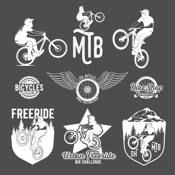 Set de insignias de bicicleta de montaña Ilustración de stock