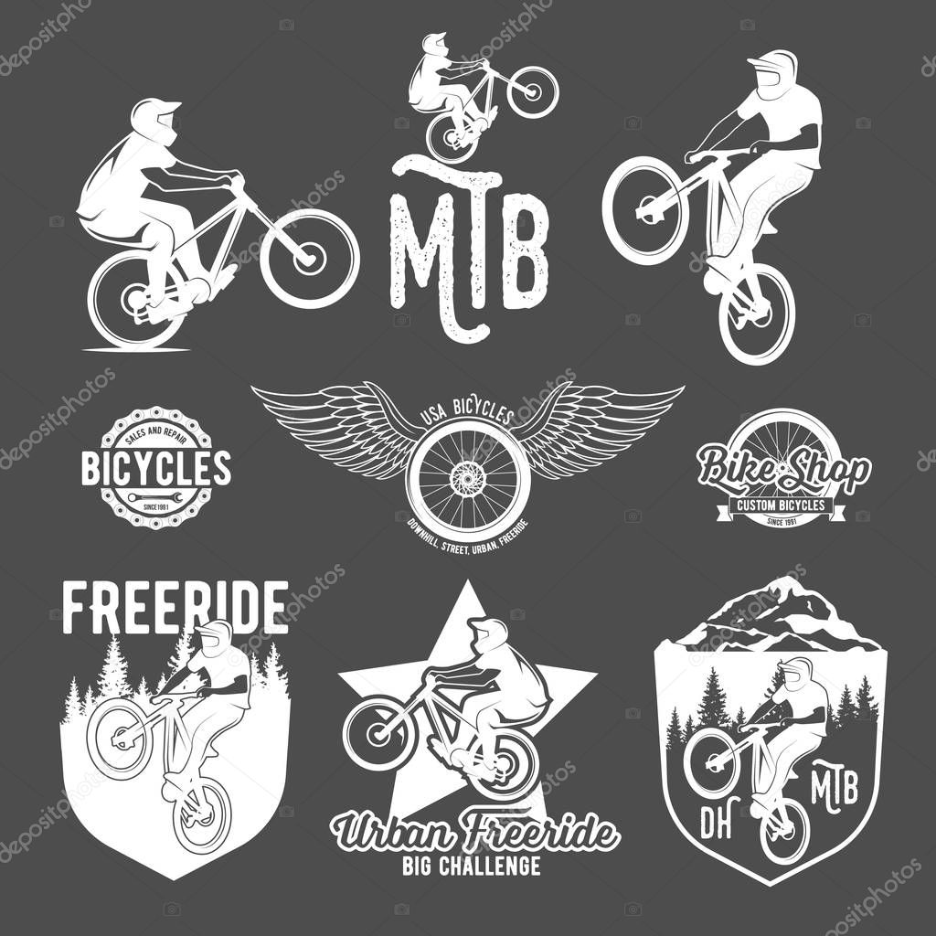 Set of mountain bike badges