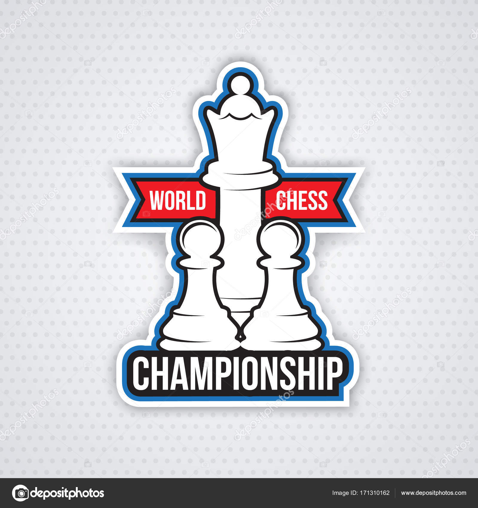 Emblema do xadrez. logotipo do clube de esporte com símbolos de