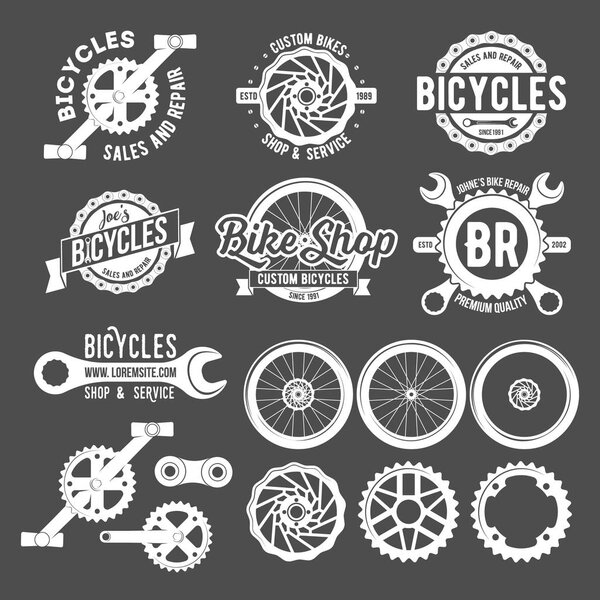 Set of bicycle badges