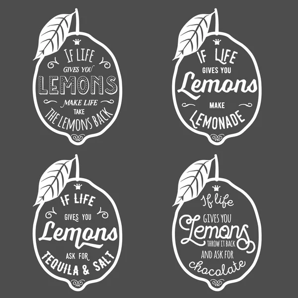 Kutipan motivasi tentang lemon - Stok Vektor