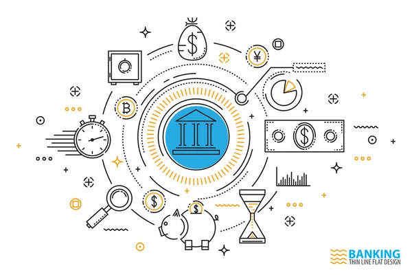 Modèle de concept de service bancaire et de finance — Image vectorielle