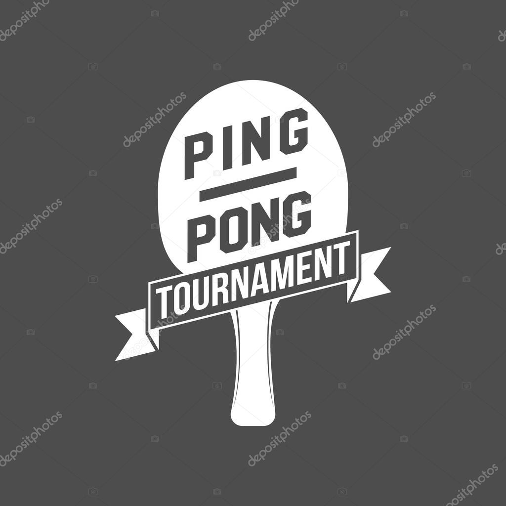 Table tennis ping pong label, logo, badge and design elements. Sport logotype template