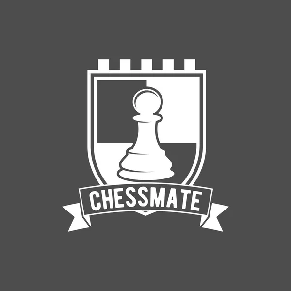 xadrez e torre peça logotipo ilustração em vetor vintage modelo