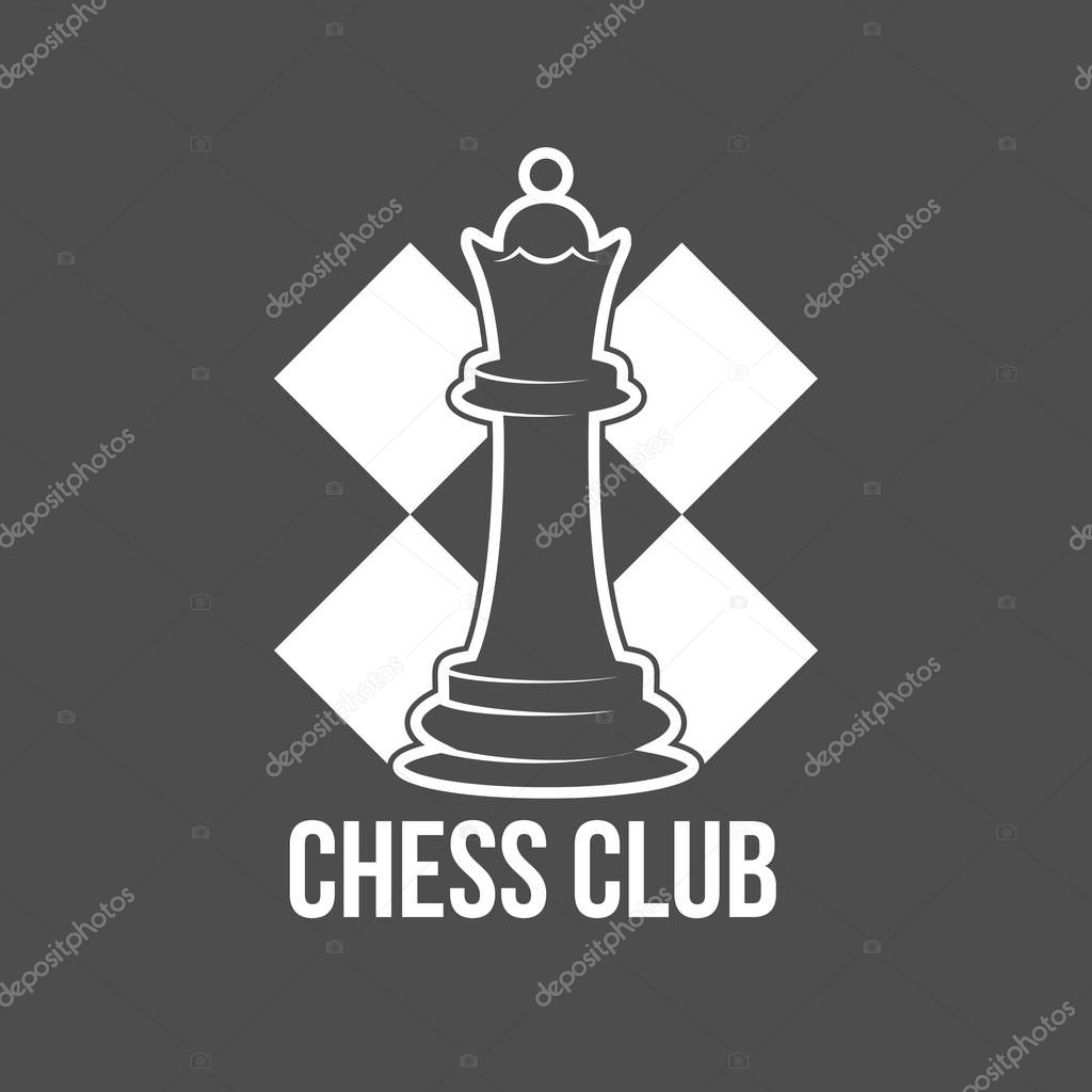 vintage chess label, logotype badge and design elements.