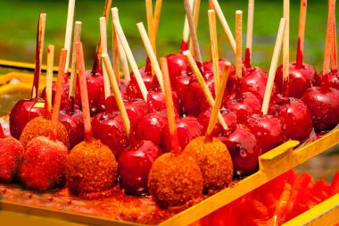 Tipik karamelli elma Xochimilco, Meksika 'da.