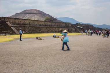 Merkezi Meksika Teotihuacan Aztek Harabeleri.