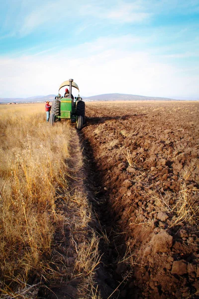 Tractor Landbouwers Het Veld — Stockfoto