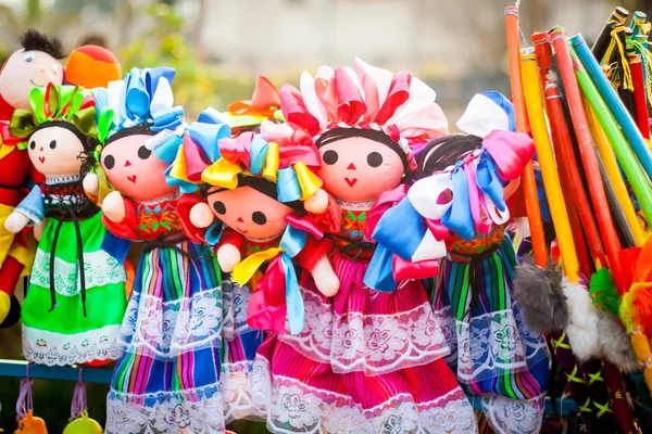 Цветные Куклы Лупита Названные Честь Острова Гваделупе Яницио — стоковое фото