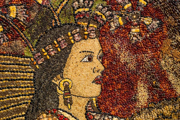 Mosaico Prehispánico Semillas Granos — Foto de Stock