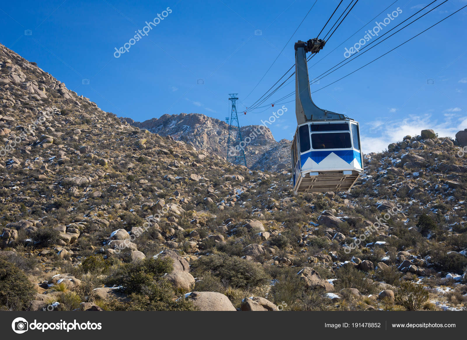 Cable Car Gondola Albuquerque Remarkable Mountains Sandia Peak Stock