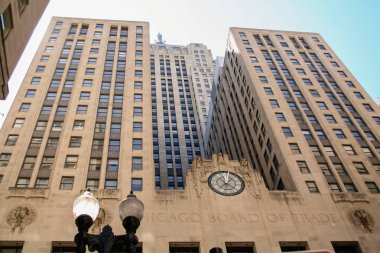 Chicago, Illinois - 30 Temmuz 2011 Chicago Ticaret Binası Yönetim Kurulu, Chicago, Illinois. Sanat deco binası 1930 'da inşa edildi ve ilk olarak 4 Mayıs 1977' de Chicago Landmark olarak belirlendi..