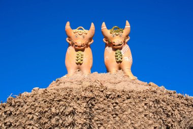 Puno, Peru 'da geleneksel inka evleri.