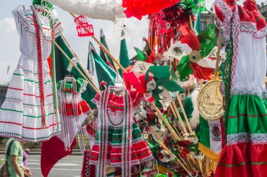 Bir Mexico dowtown Ulusal Sarayı arkada Meksika Bağımsızlık günü mal.