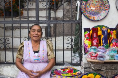 Geleneksel Meksika satıcıları Taxco'da guerrero, el sanatları.