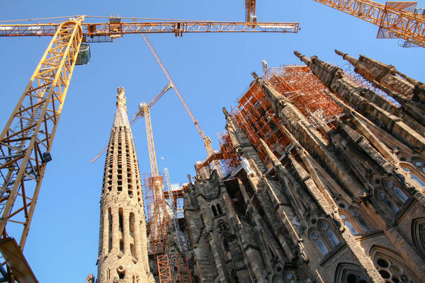 Barcelona, Spaino, May.05. 2009: Construction of the Sagrada Familia Church.