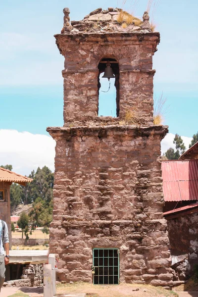 Ruinas Iglesia Antigua Isla Taquile Lago Titicaca — Foto de Stock