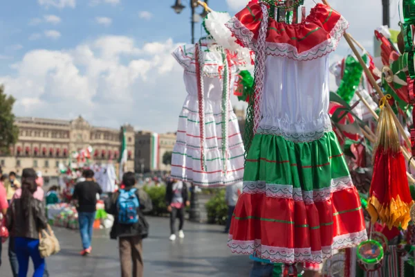 Fête Indépendance Mexicaine Marchandises Mexique Centre Ville Palais National Arrière — Photo