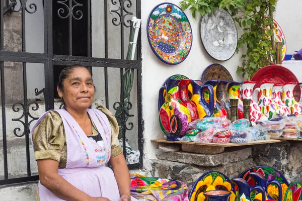 Geleneksel Meksika satıcıları Taxco'da guerrero, el sanatları.