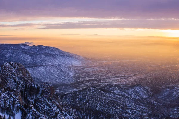 Nowy Meksyk Albuquerque Malowniczy Krajobraz Górski Strzał Sandia Peak National — Zdjęcie stockowe