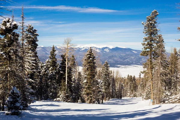 Vue Sur Les Pistes Ski Dans Les Montagnes Angel Fire — Photo