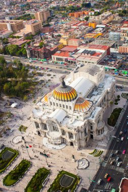 Mexico City Güzel Sanatlar Sarayı 'nın havadan görünüşü Güzellik Sanatları