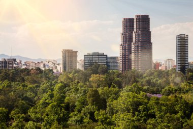 Mexico City, Meksika şehir merkezi manzarası