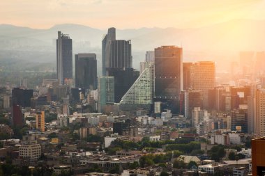 Aerial view of mexico city skyline clipart