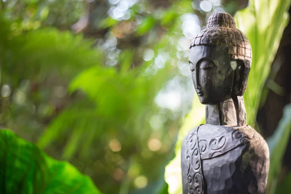 Estatua de Buda en el bosque utilizada como amuletos de la religión budista — Foto de Stock