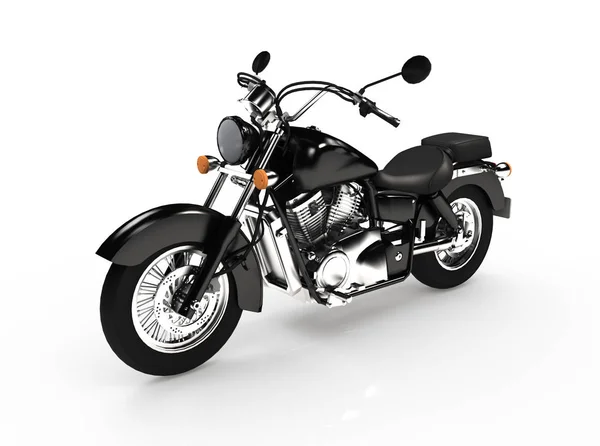 İzole siyah klasik motosiklet