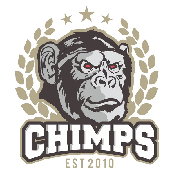 Çizgi Film Maymunlar Maskot Karakteri Spor Logo Vektör Için — Stok Vektör