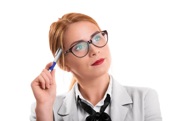 Portrait of a businesswoman thinking — Stock Photo, Image