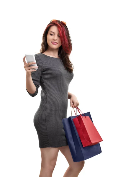 Shopping and social media go together — Stock Photo, Image