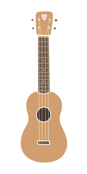 Укулеле, гавайская гитара. Изолированные на белом . — стоковый вектор
