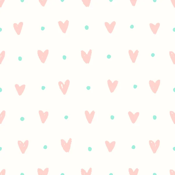 Cute pink hearts pattern. — Stock Vector