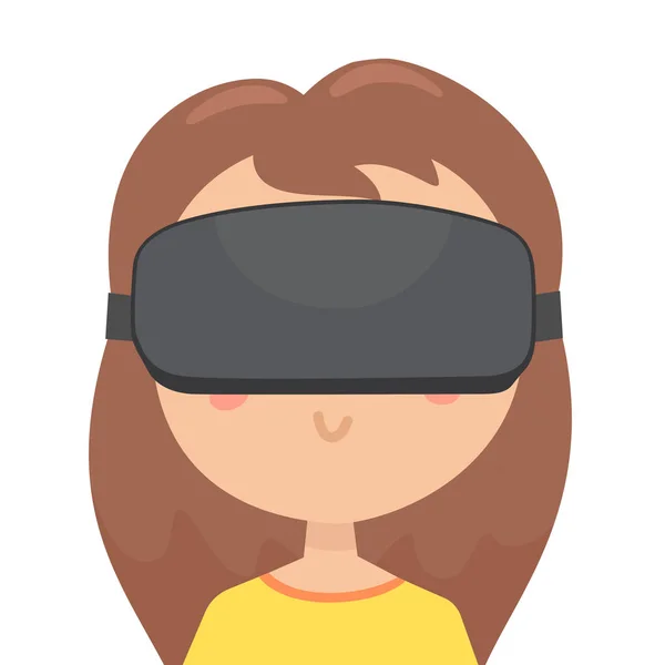 Girl in a virtual reality glasses. — Stock Vector