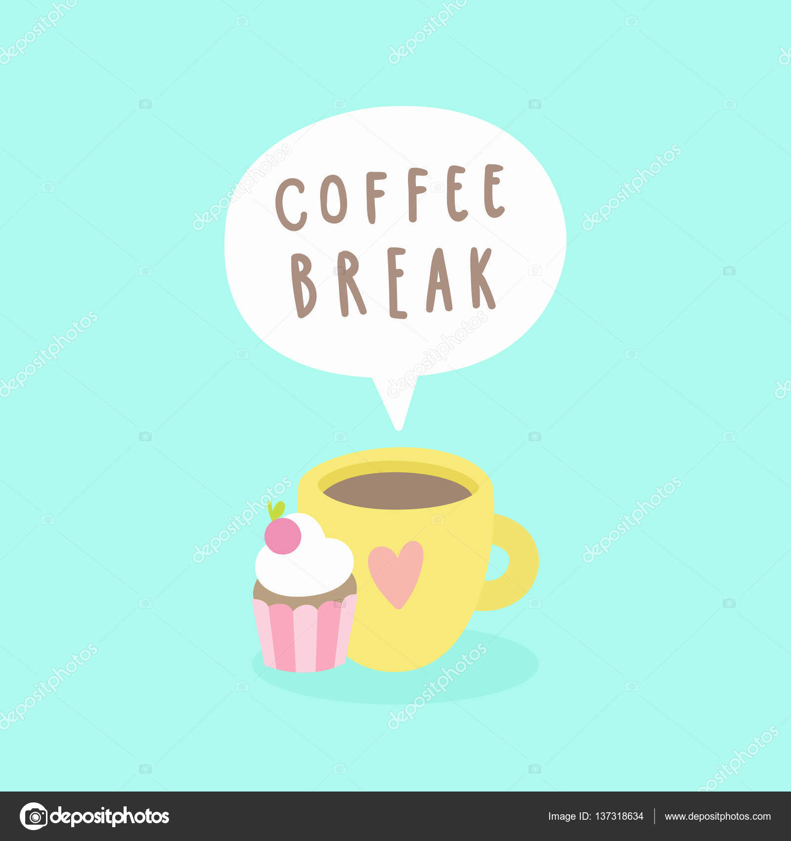 Tasse Und Cupcake Stockvektor Tasse Und Cupcake Stockvektor
