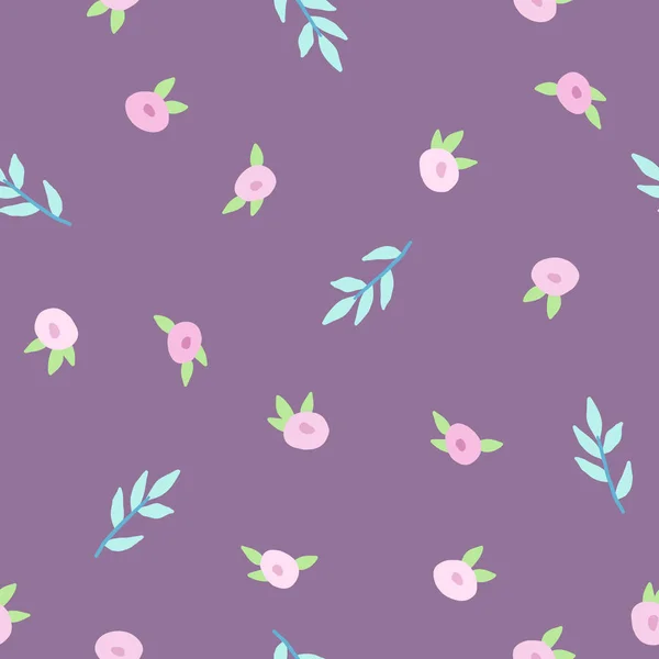 Милий квітковий фіолетовий візерунок . — стоковий вектор