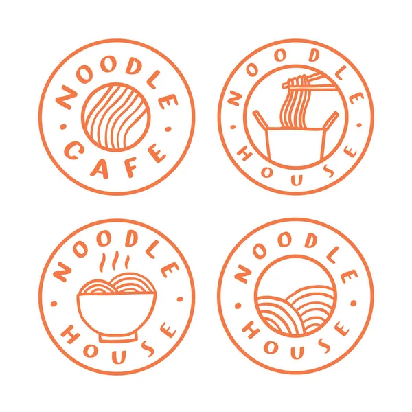 Logotipos de la cafetería de fideos . — Vector de stock