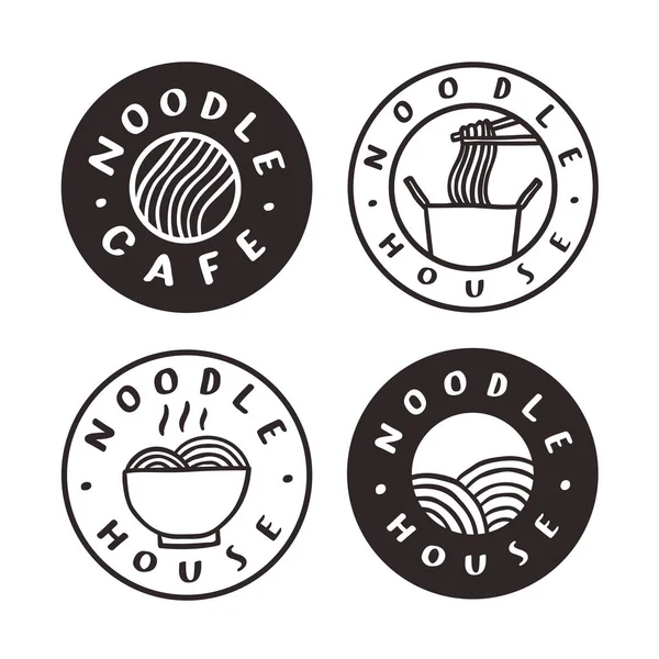 Badges café nouilles . — Image vectorielle