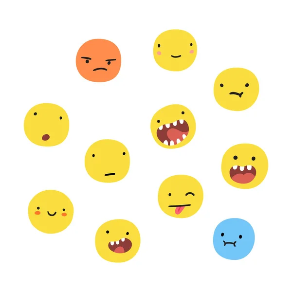 Emoticones divertidos lindos . — Archivo Imágenes Vectoriales