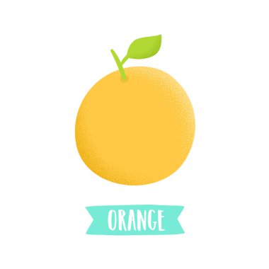 Elle çizilmiş turuncu beyaz izole.