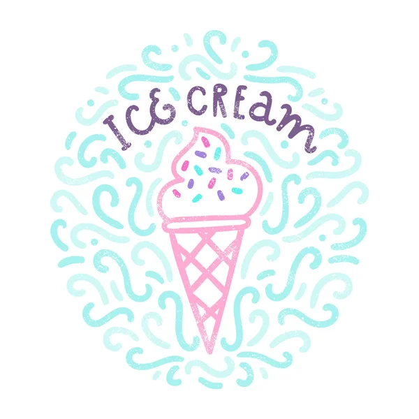Ice cream doodles. — Stock Vector