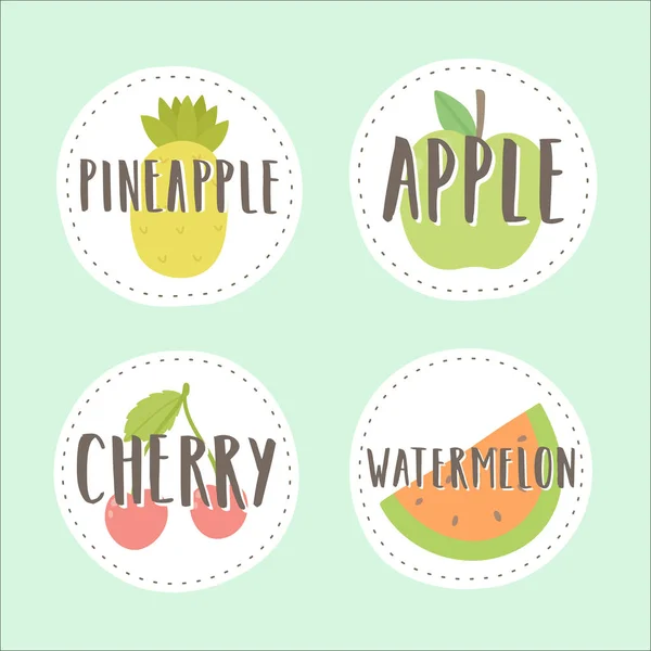 Set of fruit badges. Part 3. — Stock Vector