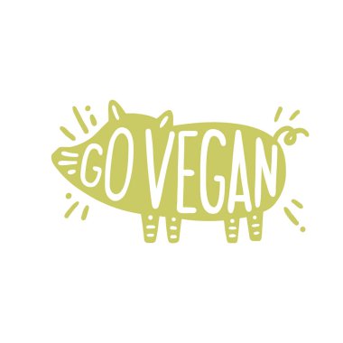 Vegan motivasyonel illüstrasyon git.