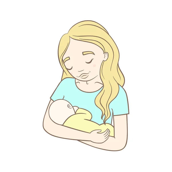 母親と赤ん坊. — ストックベクタ